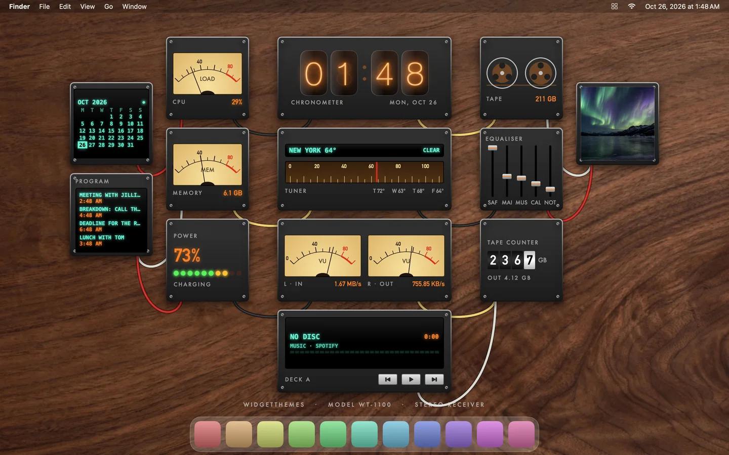 The Hi-Fi theme on a Mac desktop