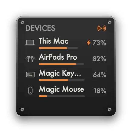 The Devices widget in Hi-Fi