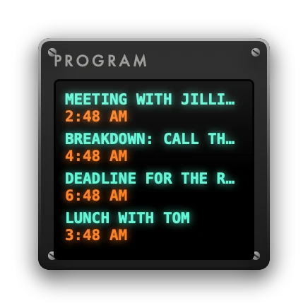The Events widget in Hi-Fi