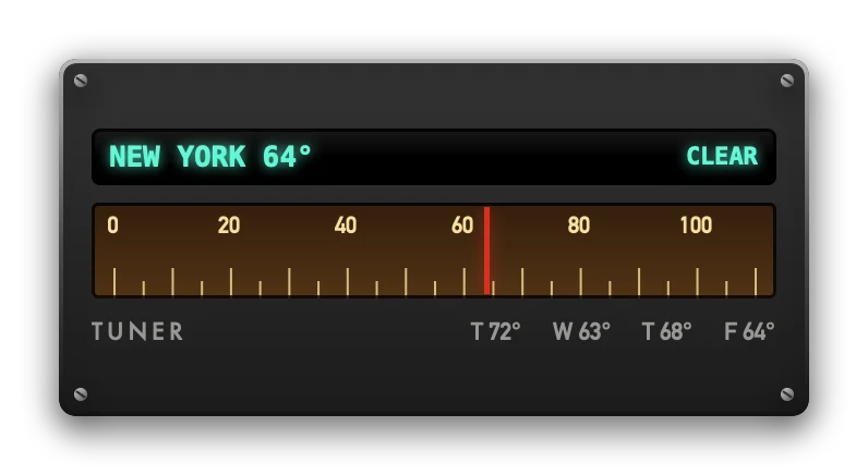 The Weather widget in Hi-Fi