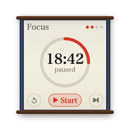 The Focus Timer widget in Kyoto