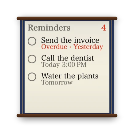 The Reminders widget in Kyoto