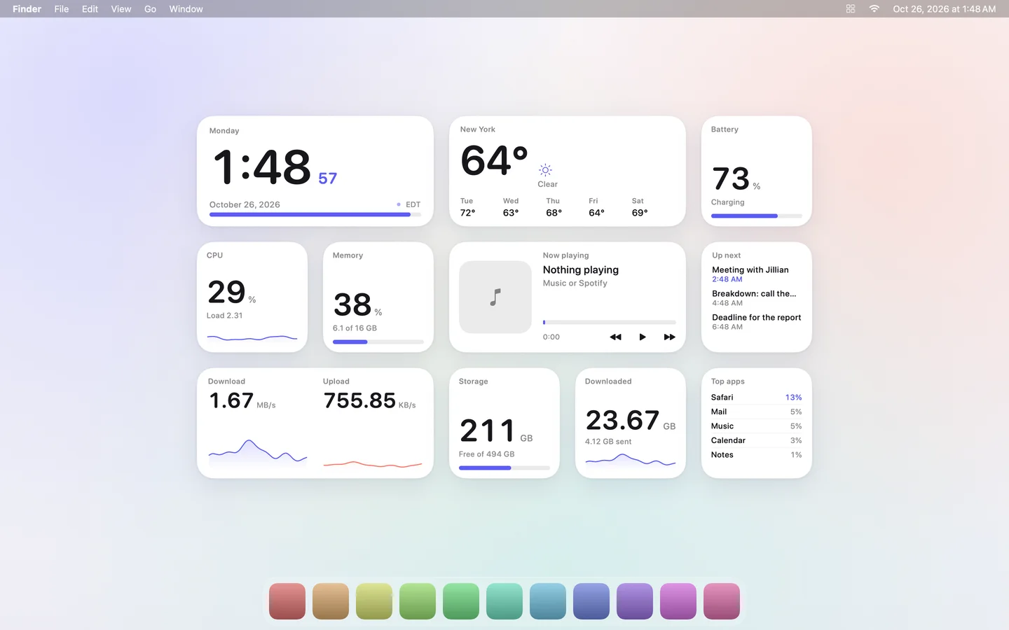 The Lumen theme laid out on a Mac desktop