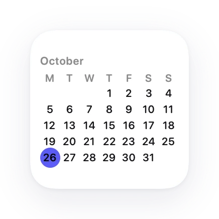The Calendar widget in Lumen