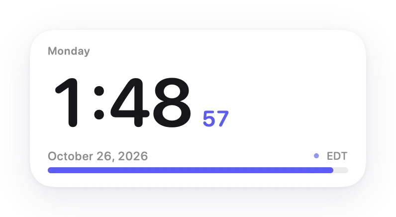 The Clock widget in Lumen