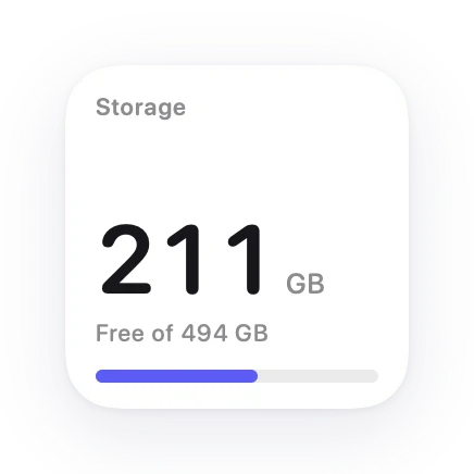 The Storage widget in Lumen