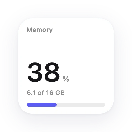 The Memory widget in Lumen