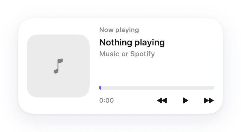 The Now Playing widget in Lumen