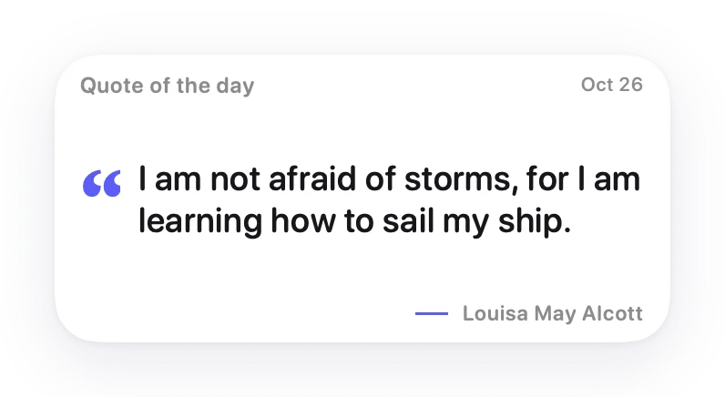 The Quote of the Day widget in Lumen
