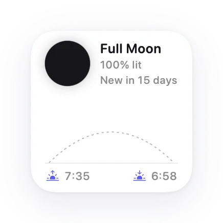 The Moon & Sun widget in Lumen