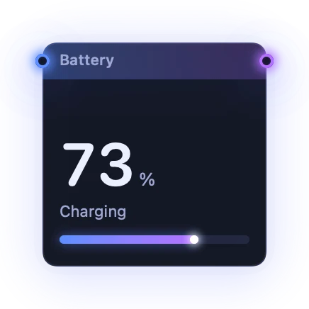 The Battery widget in Midnight