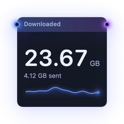 The Total Downloaded widget in Midnight