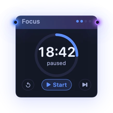 The Focus Timer widget in Midnight