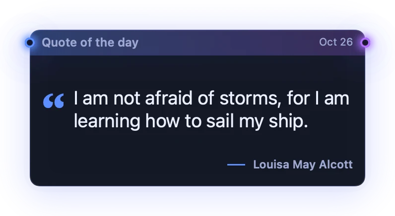 The Quote of the Day widget in Midnight