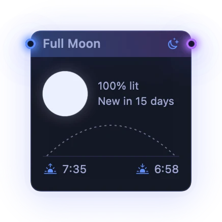 The Moon & Sun widget in Midnight