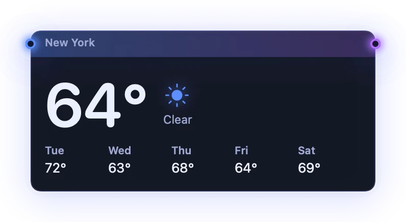 The Weather widget in Midnight