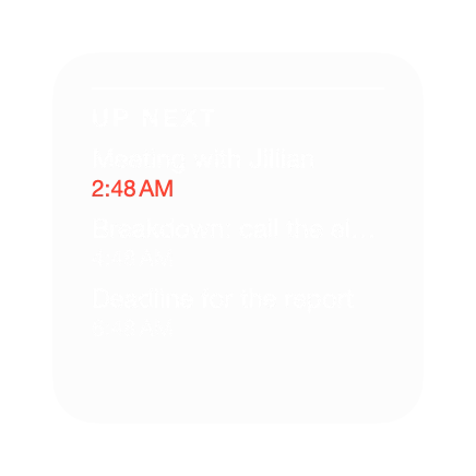 The Events widget in Mono