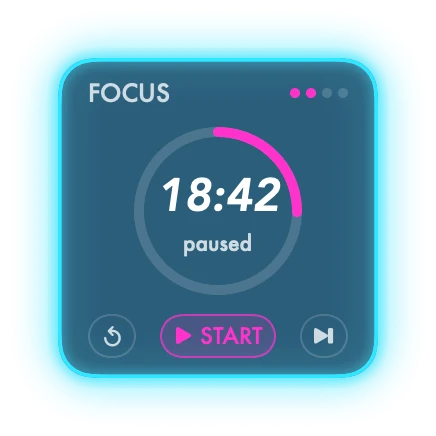 The Focus Timer widget in Neon