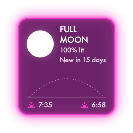 The Moon & Sun widget in Neon