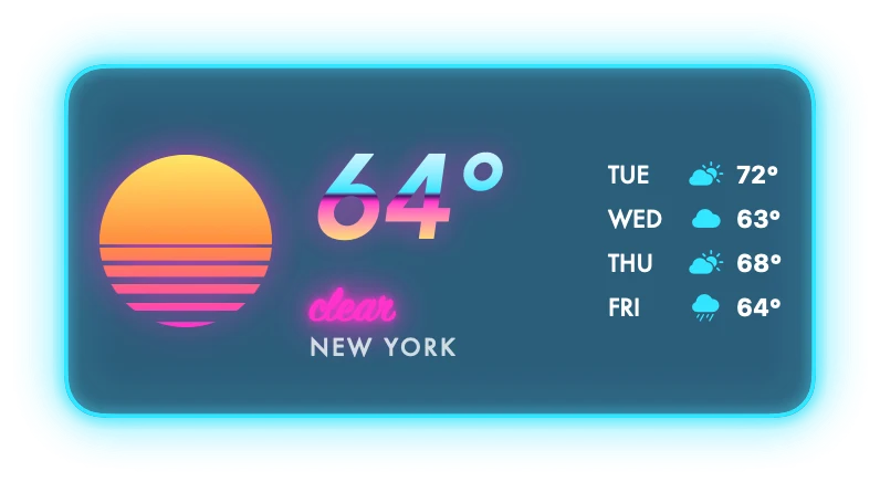 The Weather widget in Neon
