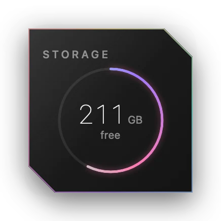 The Storage widget in Obsidian