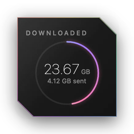 The Total Downloaded widget in Obsidian