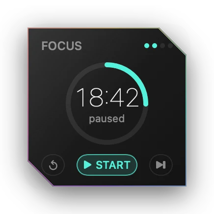 The Focus Timer widget in Obsidian