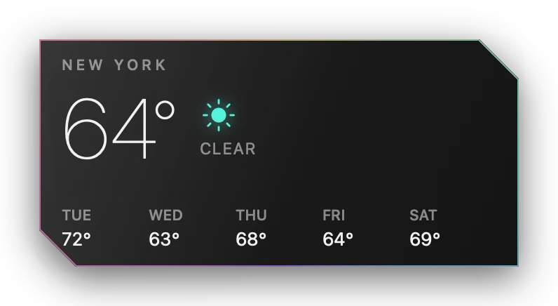 The Weather widget in Obsidian