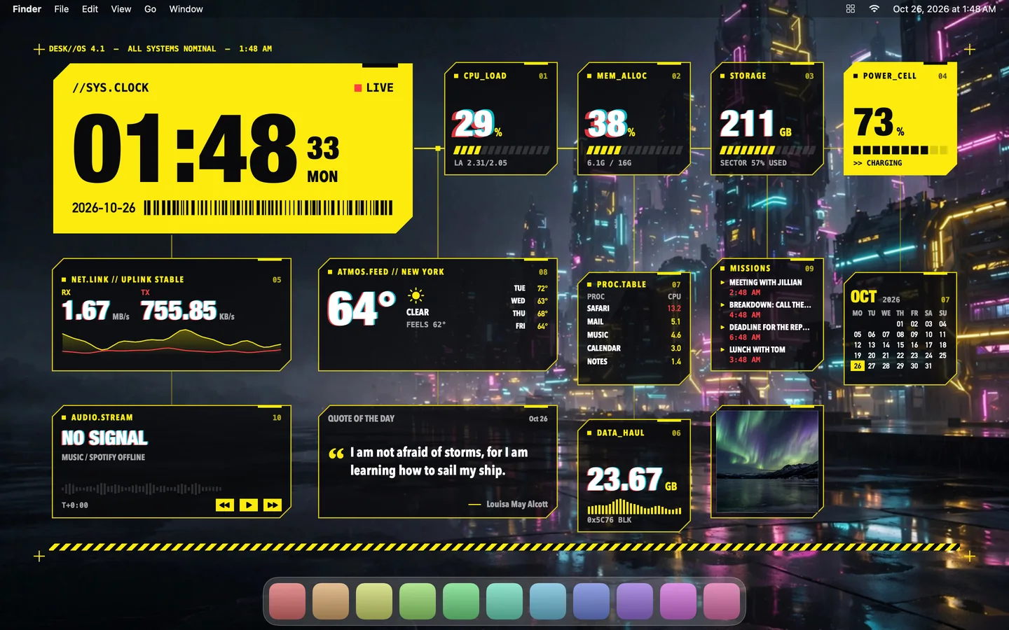 The Overdrive theme laid out on a Mac desktop