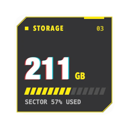 The Storage widget in Overdrive