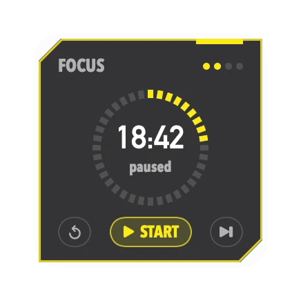 The Focus Timer widget in Overdrive