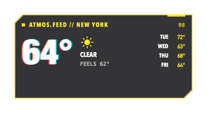 The Weather widget in Overdrive