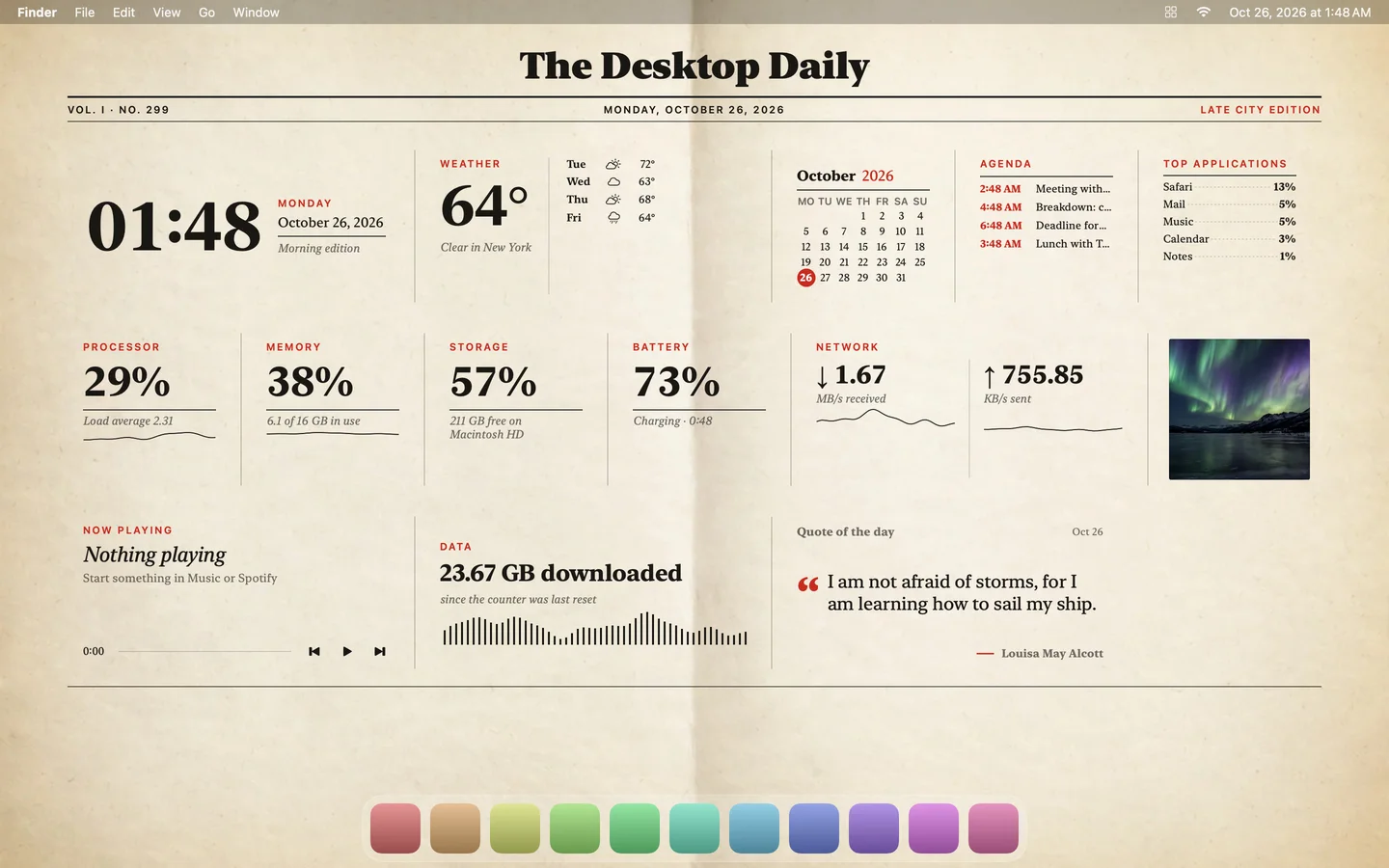 The Paper theme laid out on a Mac desktop