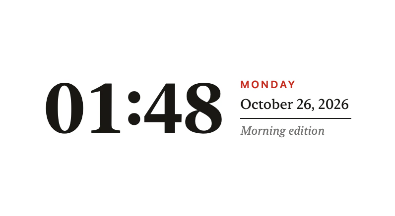 The Clock widget in Paper