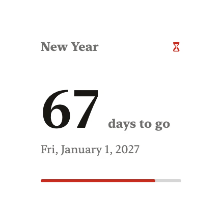 The Countdown widget in Paper
