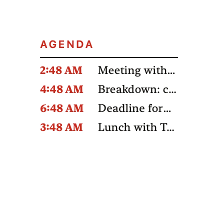 The Events widget in Paper