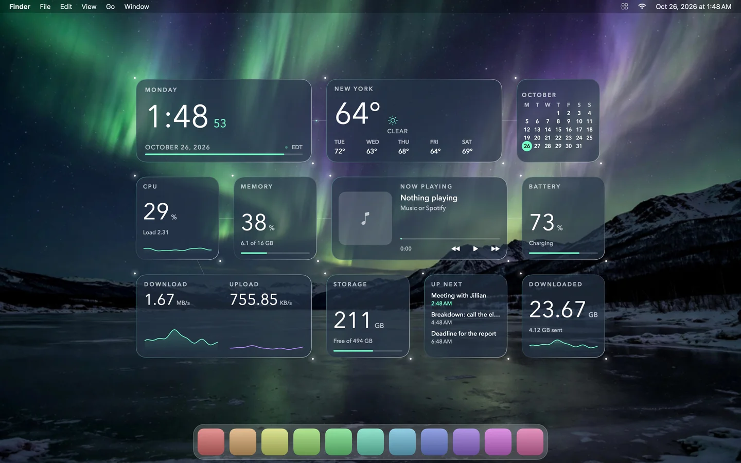 The Polar theme laid out on a Mac desktop
