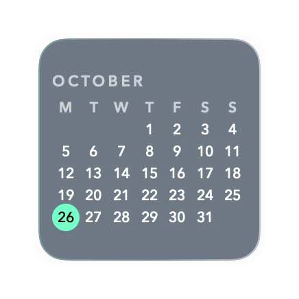 The Calendar widget in Polar