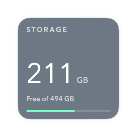 The Storage widget in Polar