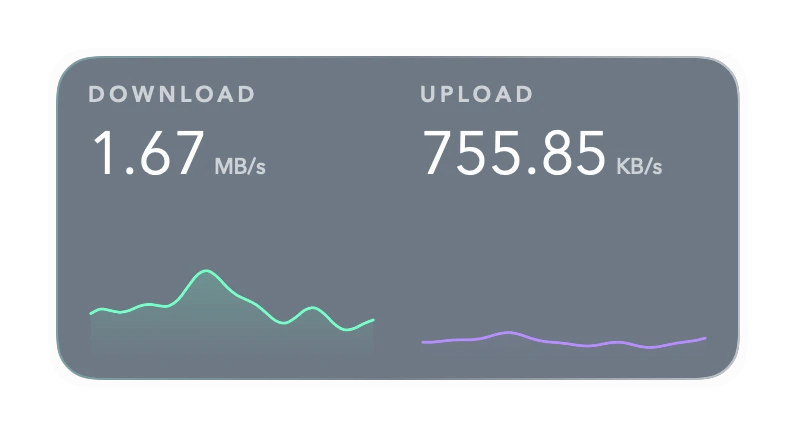 The Network Speed widget in Polar