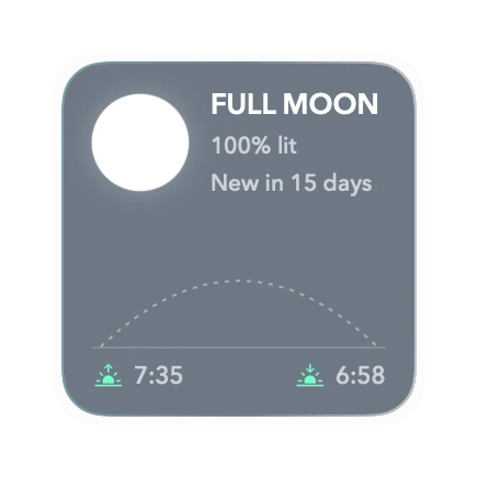 The Moon & Sun widget in Polar