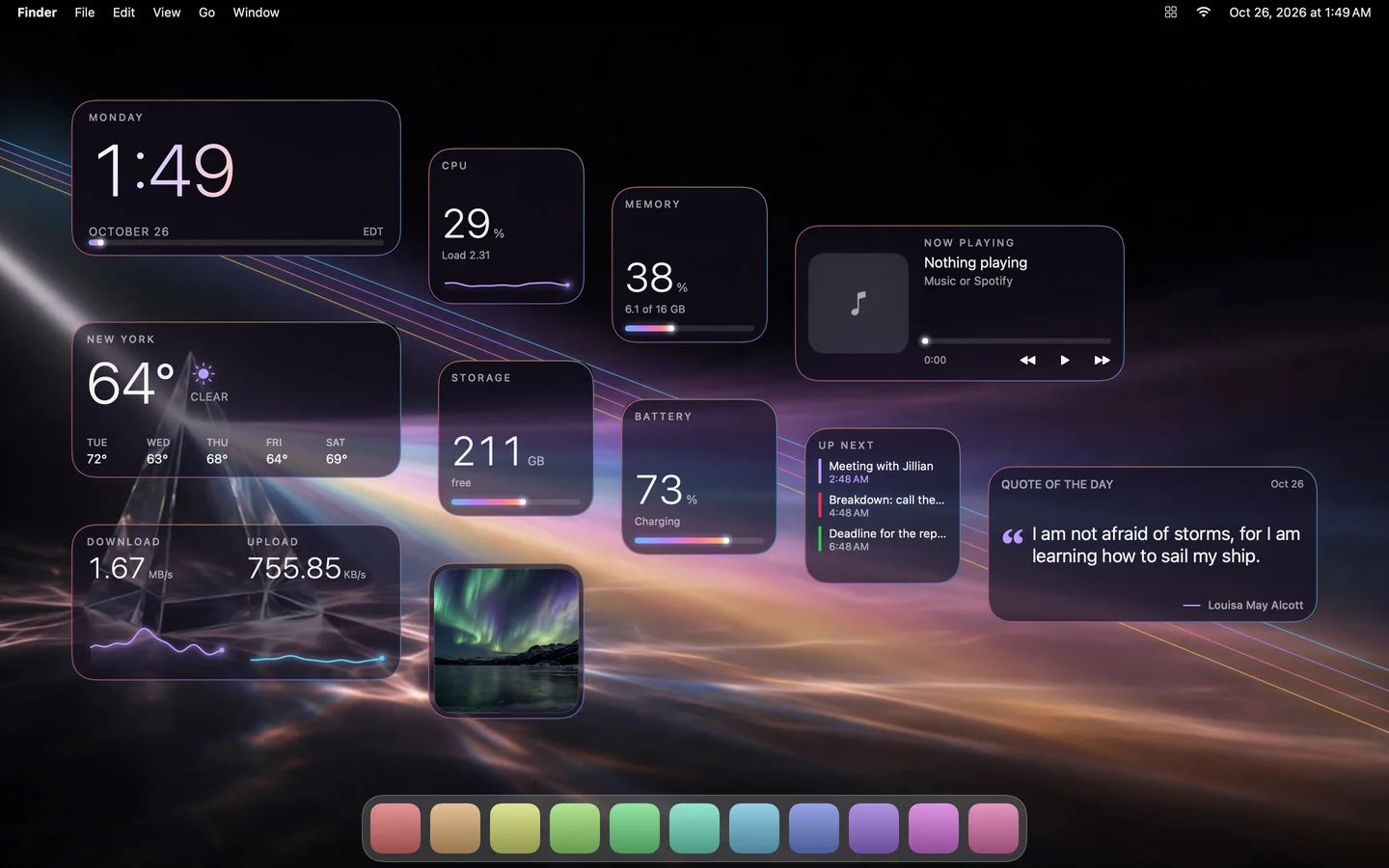The Prism theme laid out on a Mac desktop