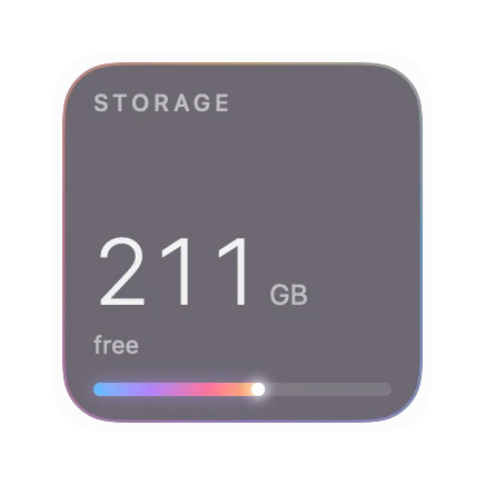 The Storage widget in Prism