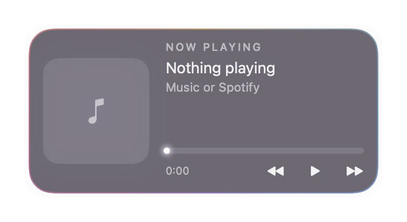 The Now Playing widget in Prism