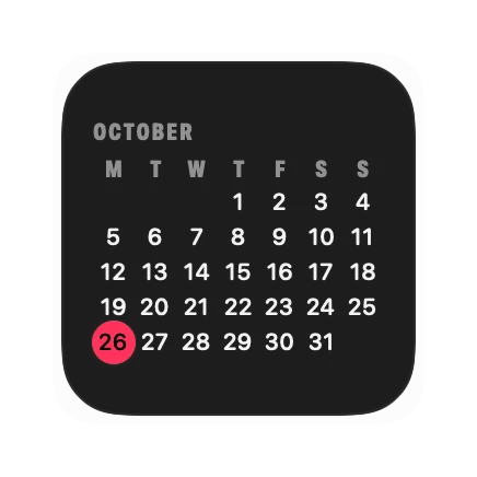 The Calendar widget in Pulse