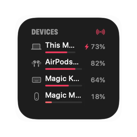 The Devices widget in Pulse
