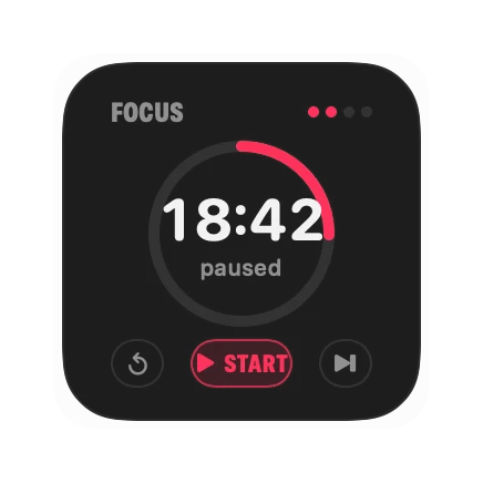 The Focus Timer widget in Pulse