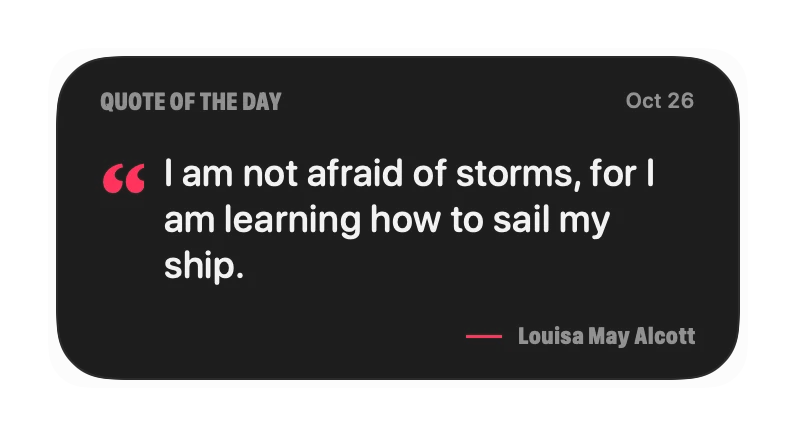 The Quote of the Day widget in Pulse