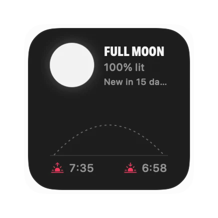 The Moon & Sun widget in Pulse