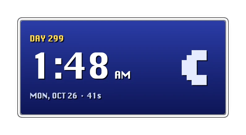 The Clock widget in Quest